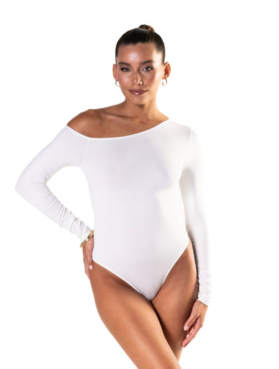 Asymmetric Long Sleeve Bodysuit - Elegant Fit & Comfortable Style