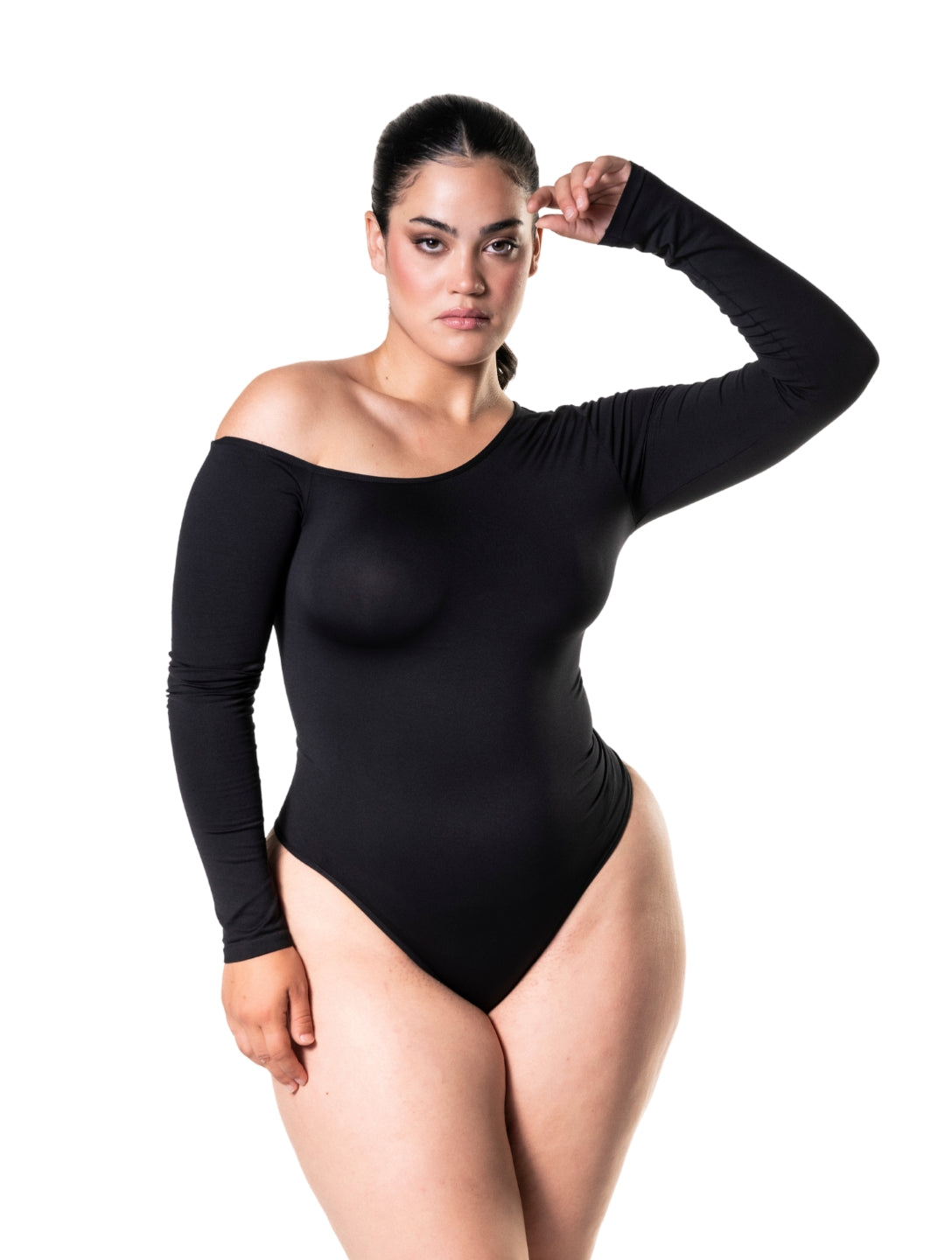 Asymmetric Long Sleeve Bodysuit - Elegant Fit & Comfortable Style