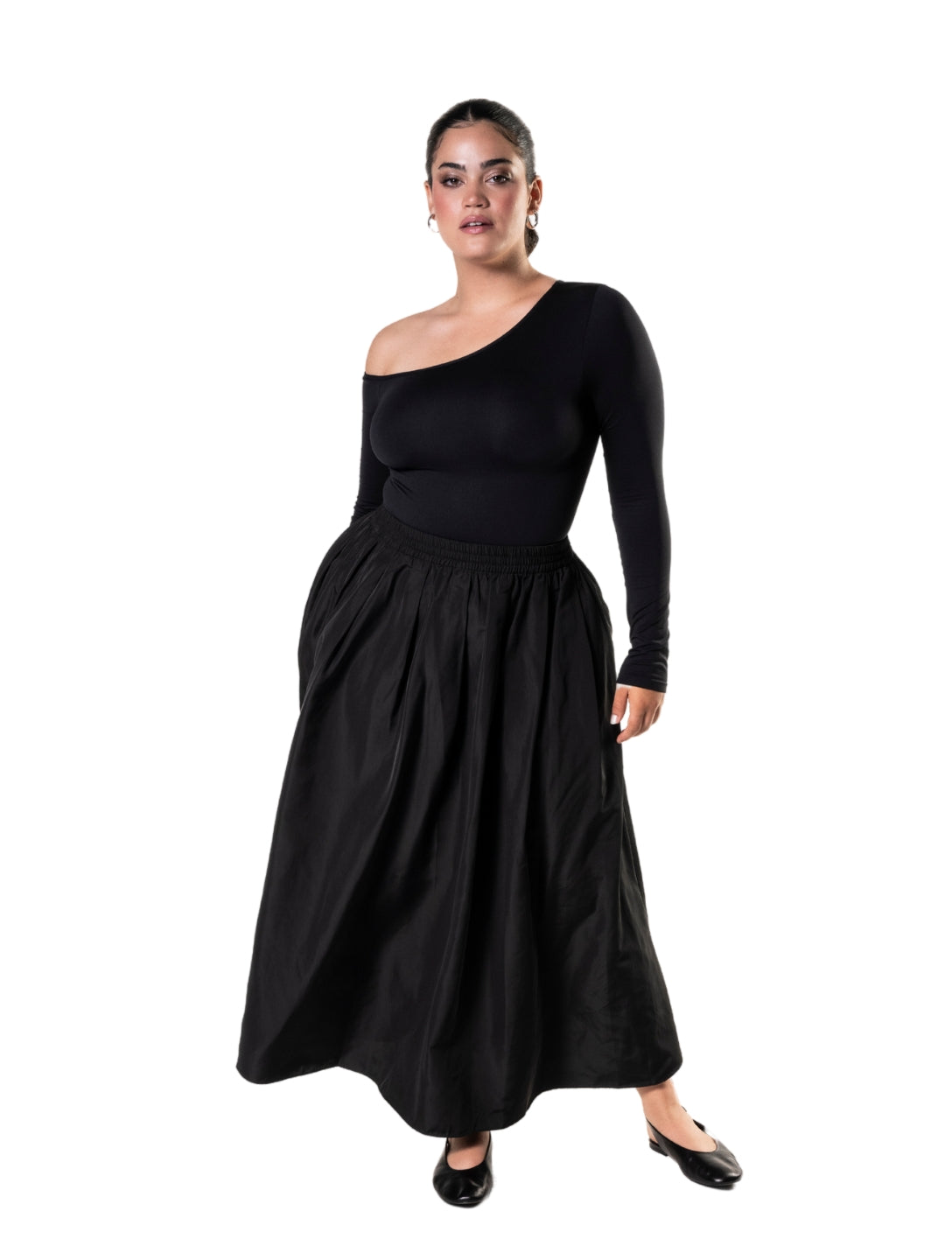 Asymmetric Long Sleeve Bodysuit - Elegant Fit & Comfortable Style
